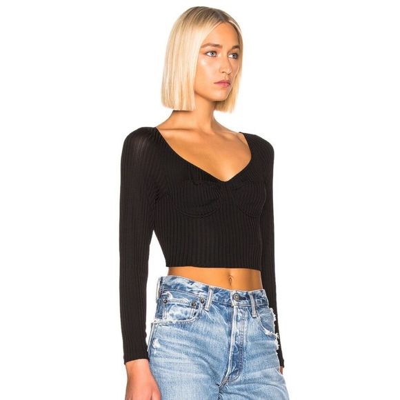Fleur Du Mal Long Sleeve Knit Bra Top - Picture 2 of 10